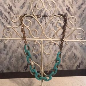 Aqua & Rhinstones women’s necklace